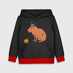 Детская толстовка Капибара в цилиндре