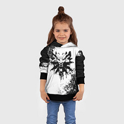 Толстовка-худи детская The Witcher логотип и краска, цвет: 3D-черный — фото 2