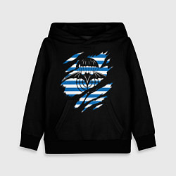 Толстовка-худи детская Спецназ ГРУ - порванная, цвет: 3D-черный