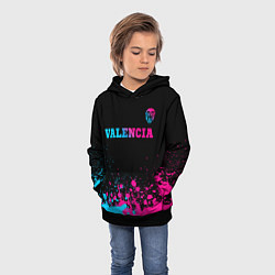 Толстовка-худи детская Valencia - neon gradient: символ сверху, цвет: 3D-черный — фото 2