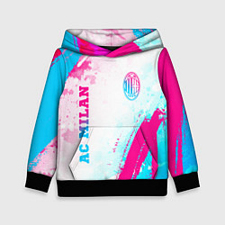 Детская толстовка AC Milan neon gradient style: символ и надпись вер