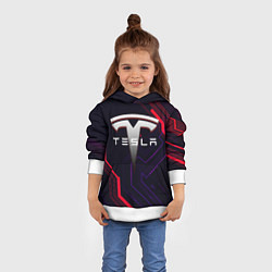 Толстовка-худи детская Тесла электросхемы, цвет: 3D-белый — фото 2