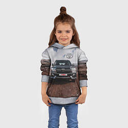 Толстовка-худи детская Toyota Land Cruiser in the mountains, цвет: 3D-меланж — фото 2