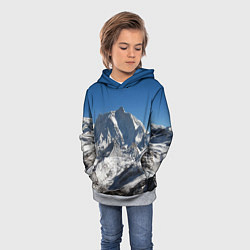 Толстовка-худи детская Канченджанга, Гималаи, 8 586 м, цвет: 3D-меланж — фото 2