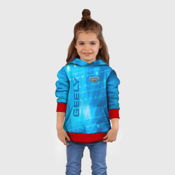 Толстовка-худи детская Geely sport, цвет: 3D-красный — фото 2