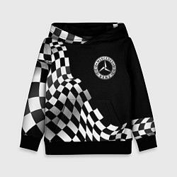 Толстовка-худи детская Mercedes racing flag, цвет: 3D-черный