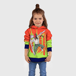 Толстовка-худи детская Человек-бензопила : Дэндзи резня, цвет: 3D-синий — фото 2