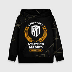 Толстовка-худи детская Лого Atletico Madrid и надпись legendary football, цвет: 3D-черный