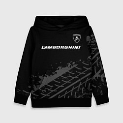 Детская толстовка Lamborghini speed на темном фоне со следами шин: с