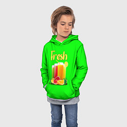 Толстовка-худи детская Фруктовые соки Fresh, цвет: 3D-меланж — фото 2