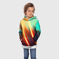 Толстовка-худи детская Яркие размытые полосы, цвет: 3D-белый — фото 2