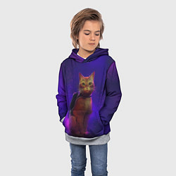 Толстовка-худи детская Кот Stray, цвет: 3D-меланж — фото 2