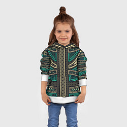 Толстовка-худи детская Узоры кольчуга, цвет: 3D-белый — фото 2