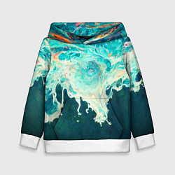 Толстовка-худи детская Поток воды, цвет: 3D-белый