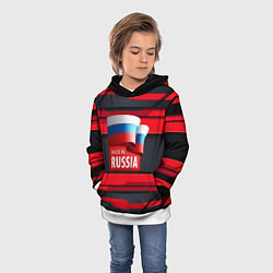 Толстовка-худи детская Red & Black - Russia, цвет: 3D-белый — фото 2