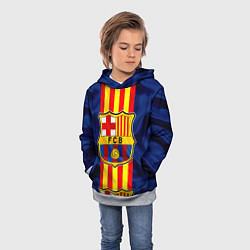 Толстовка-худи детская Фк Барселона Лого, цвет: 3D-меланж — фото 2