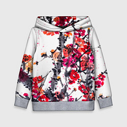 Толстовка-худи детская Живописная ветка сакуры, цвет: 3D-меланж