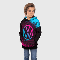 Толстовка-худи детская Volkswagen - neon gradient, цвет: 3D-черный — фото 2
