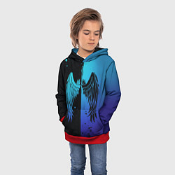 Толстовка-худи детская Крылья инь янь, цвет: 3D-красный — фото 2