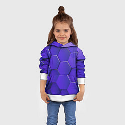 Толстовка-худи детская Большие объёмные соты, цвет: 3D-белый — фото 2