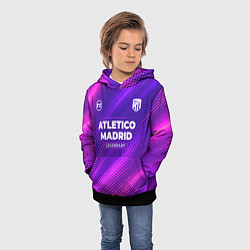 Толстовка-худи детская Atletico Madrid legendary sport grunge, цвет: 3D-черный — фото 2