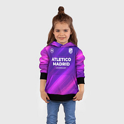 Толстовка-худи детская Atletico Madrid legendary sport grunge, цвет: 3D-черный — фото 2