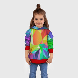 Толстовка-худи детская Радужный Кристалл, цвет: 3D-красный — фото 2