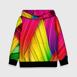 Толстовка-худи детская Multicolored ribbons, цвет: 3D-черный