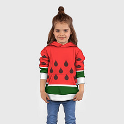 Толстовка-худи детская Сочный летний арбуз, цвет: 3D-белый — фото 2