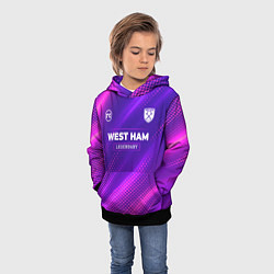 Толстовка-худи детская West Ham legendary sport grunge, цвет: 3D-черный — фото 2