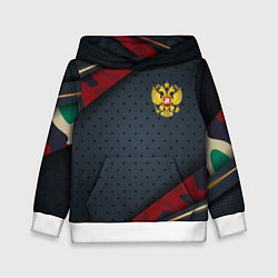 Детская толстовка Герб России черно-красный камуфляж