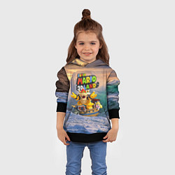 Толстовка-худи детская Принцесса Персик на корабле Боузера - Super Mario, цвет: 3D-черный — фото 2