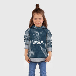Толстовка-худи детская Nasa - космонавт - паттерн, цвет: 3D-меланж — фото 2