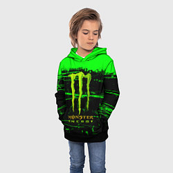 Толстовка-худи детская Monster energy green neon, цвет: 3D-черный — фото 2