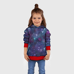 Толстовка-худи детская Бесконечность звездного неба, цвет: 3D-красный — фото 2
