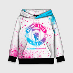 Детская толстовка Manchester United neon gradient style