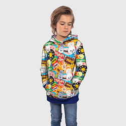 Толстовка-худи детская Skzoo stickers characters, цвет: 3D-синий — фото 2
