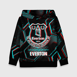 Детская толстовка Everton FC в стиле glitch на темном фоне