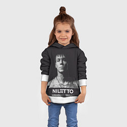 Толстовка-худи детская Данил Прытков черно-белая фотография, цвет: 3D-белый — фото 2