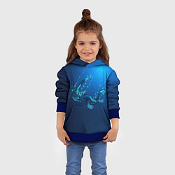 Толстовка-худи детская Ихтиандр : человек - амфибия рисунок, цвет: 3D-синий — фото 2