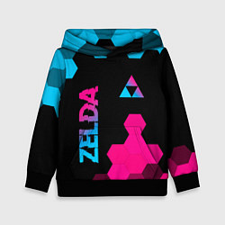 Детская толстовка Zelda - neon gradient: надпись, символ