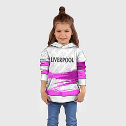 Толстовка-худи детская Liverpool pro football: символ сверху, цвет: 3D-белый — фото 2