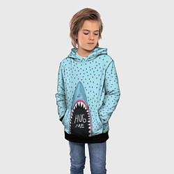 Толстовка-худи детская Акула просит обнимашек, цвет: 3D-черный — фото 2