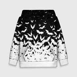 Детская толстовка Black and white bat pattern