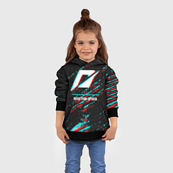 Толстовка-худи детская Need for Speed в стиле glitch и баги графики на те, цвет: 3D-черный — фото 2