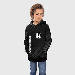 Толстовка-худи детская Honda карбоновый фон, цвет: 3D-черный — фото 2
