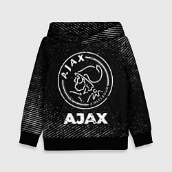 Толстовка-худи детская Ajax с потертостями на темном фоне, цвет: 3D-черный
