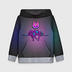 Толстовка-худи детская Stray logo neon, цвет: 3D-меланж