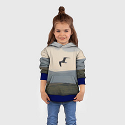 Толстовка-худи детская Чайка, цвет: 3D-синий — фото 2