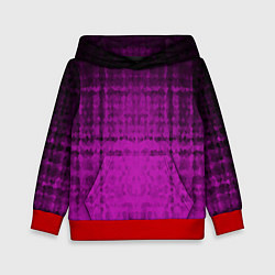 Толстовка-худи детская Абстрактный мозаичный черно - пурпурный узор, цвет: 3D-красный